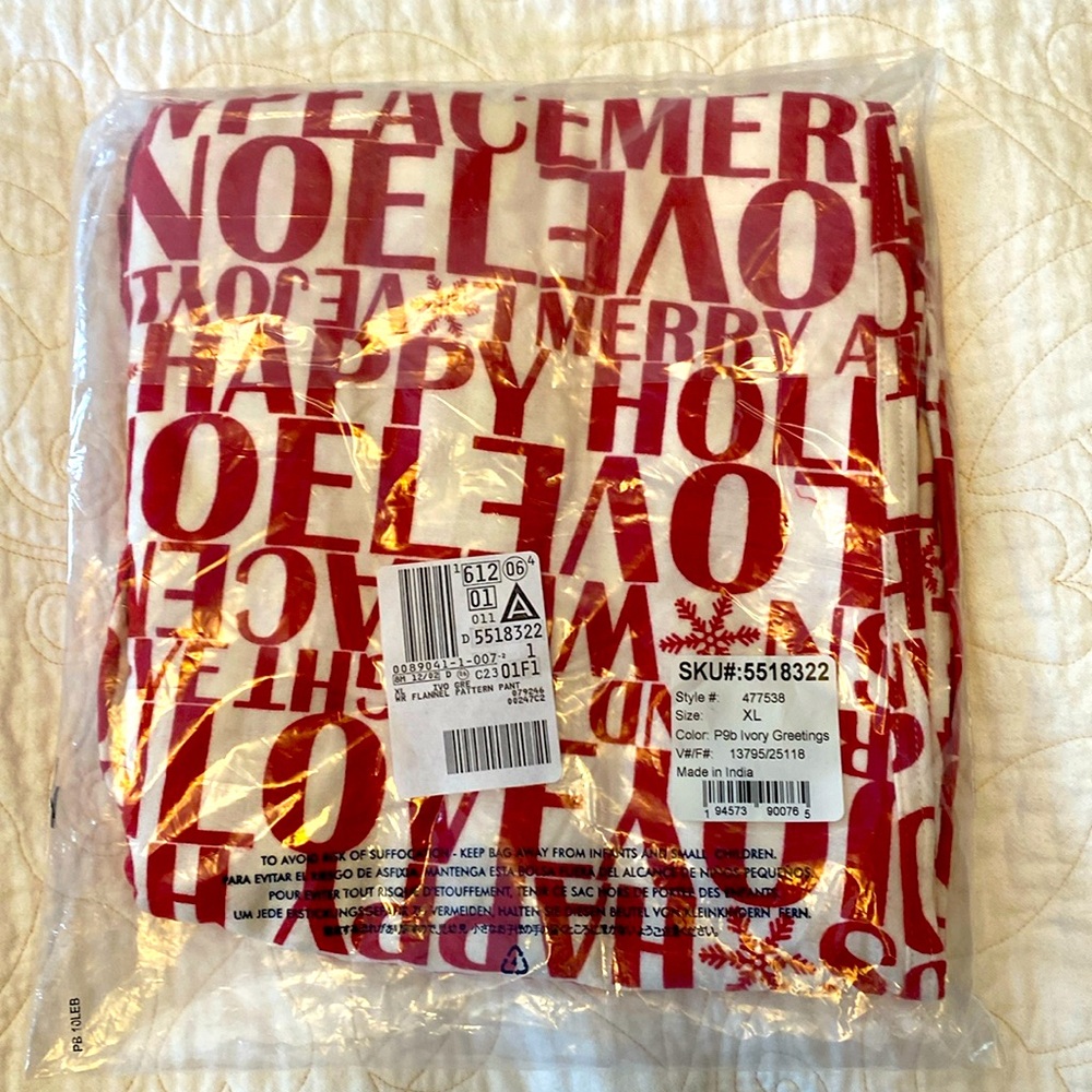 Lands’ End cozy flannel Christmas pajama pants